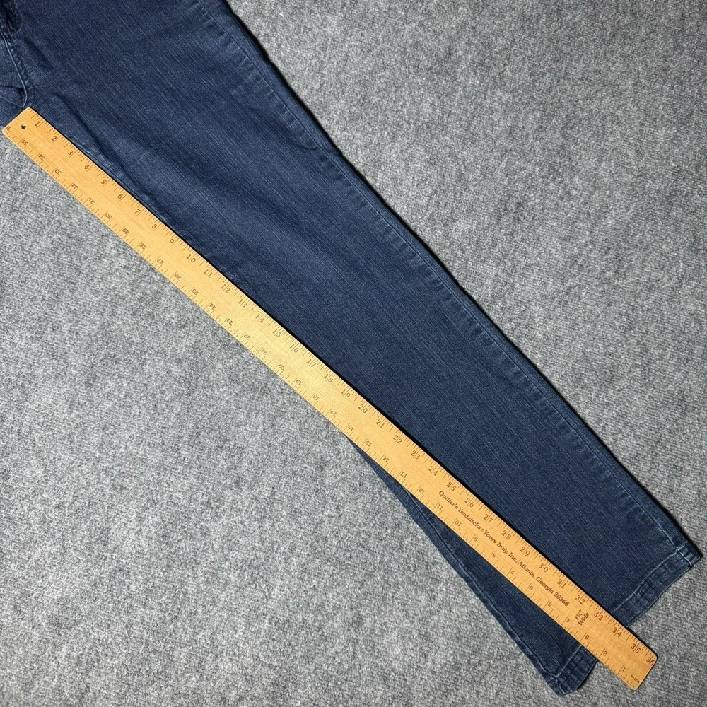 PrAna Jeans Women 10/30 Tall Inseam Blue Mid Rise Straight Organic Cotton Blend